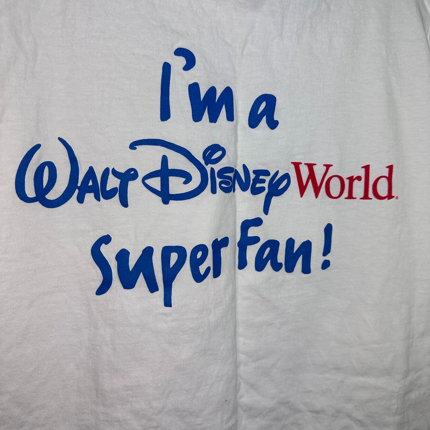 1990s I'm A Walt Disney World Super Fan T-Shirt, Size Large, Cast Member Exclusive