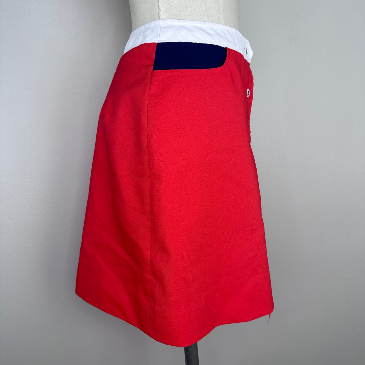 1970s Red White and Blue Skort, Quantum! Sportswear Size Small, Mini Skirt