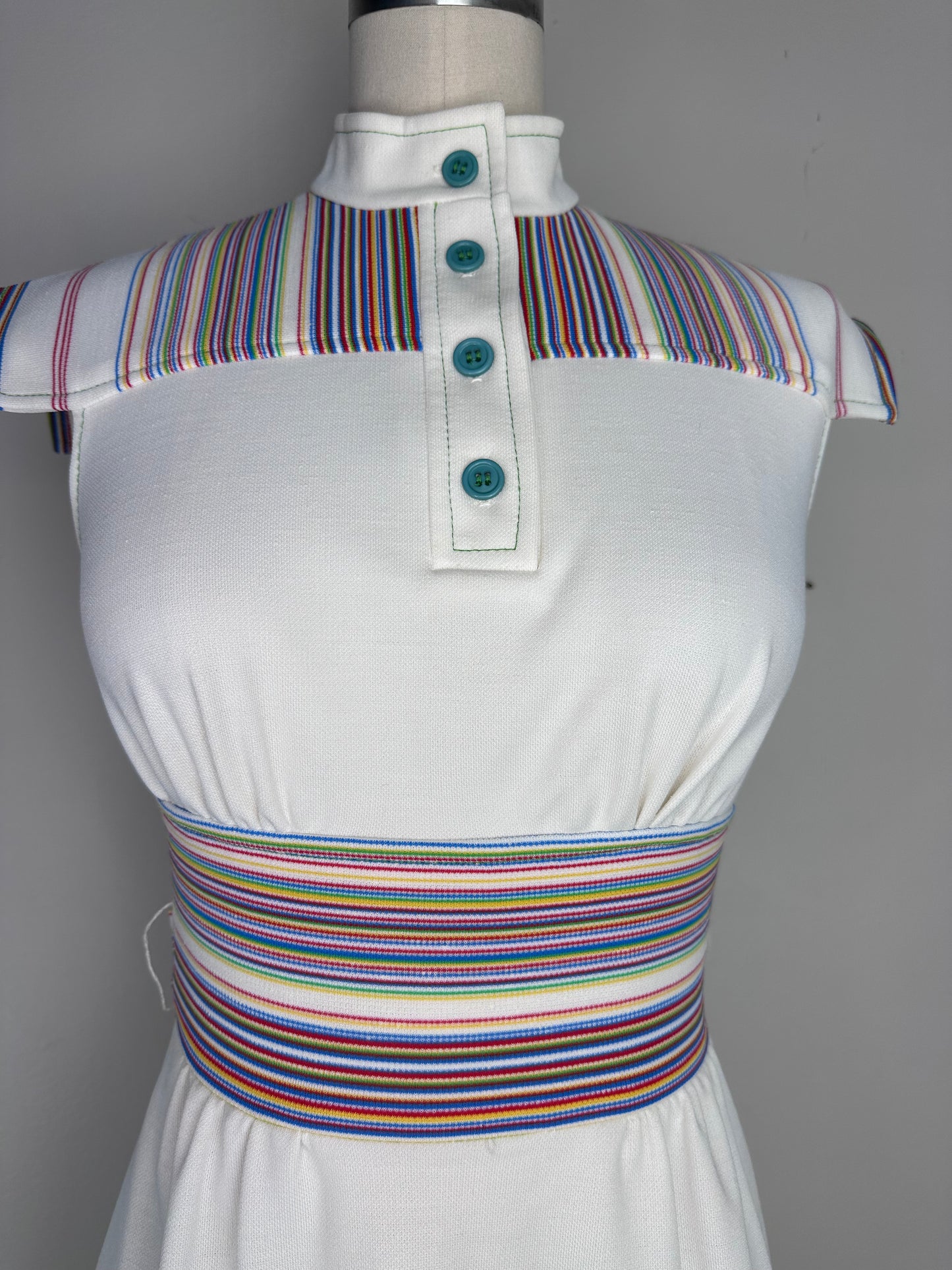 1970s Rainbow Stripe Dress, Jerell of Texas Size XS