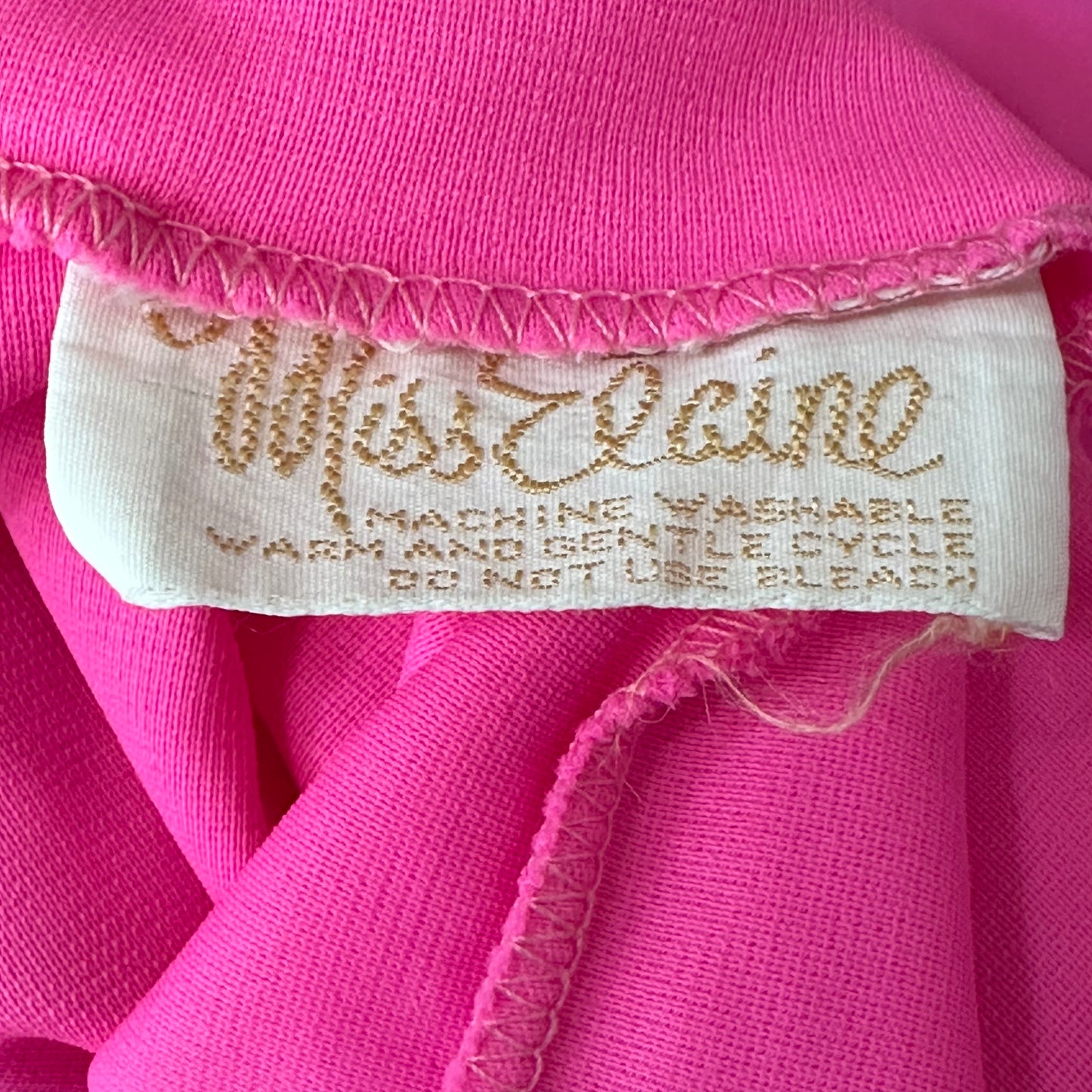 1970s Neon Pink Caftan, Miss Elaine, One Size