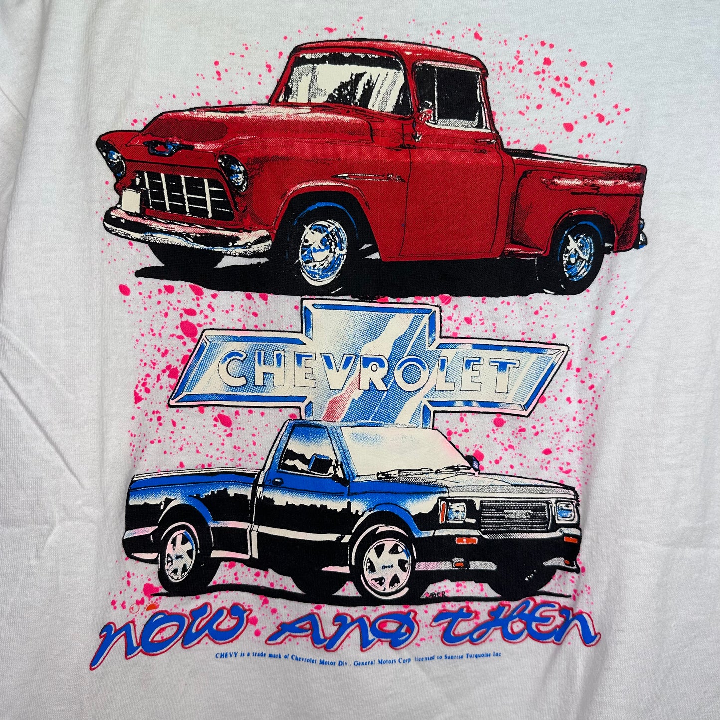 1990s Chevrolet Truck Now and Then T-Shirt, Size Small