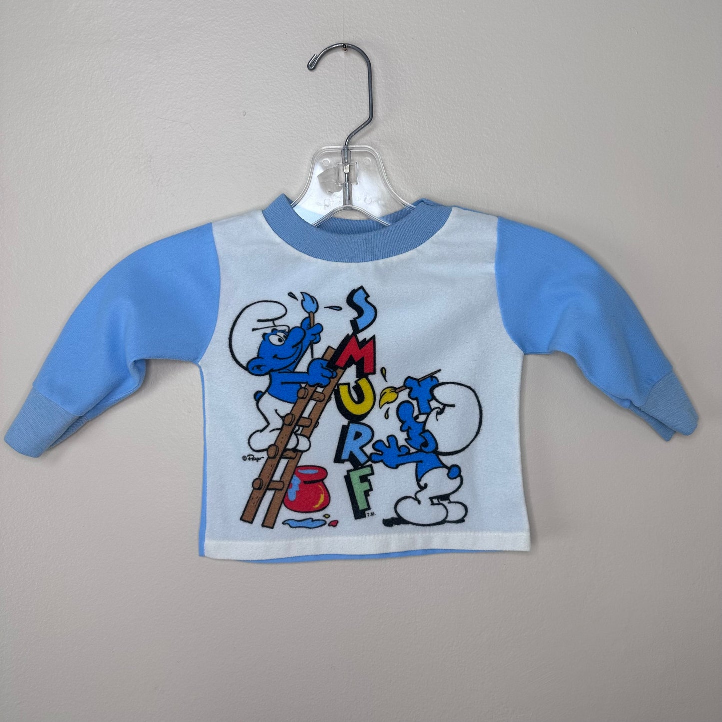 1980s Smurf Pajamas, Size 12m, Painter