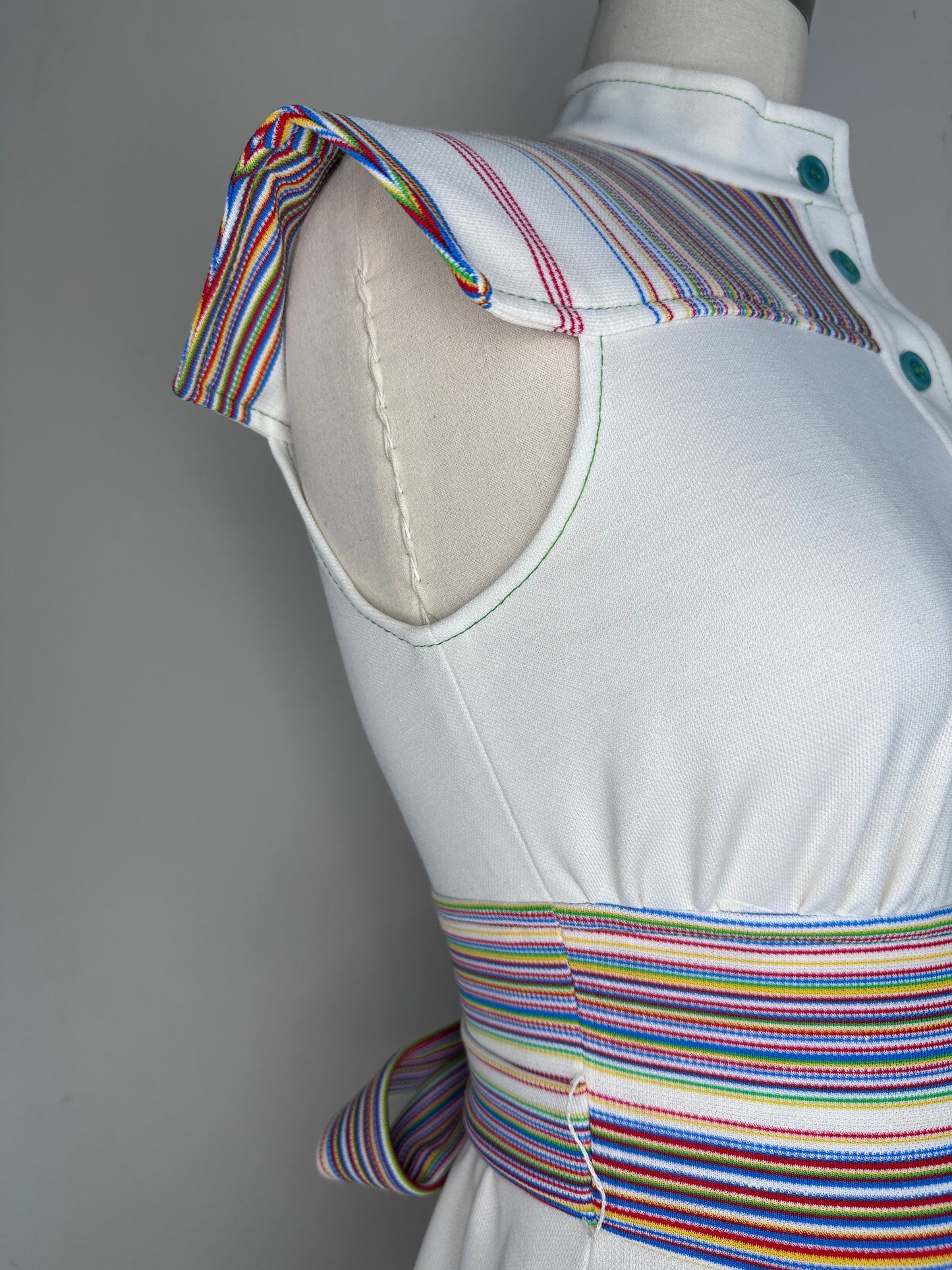 1970s Rainbow Stripe Dress, Jerell of Texas Size XS