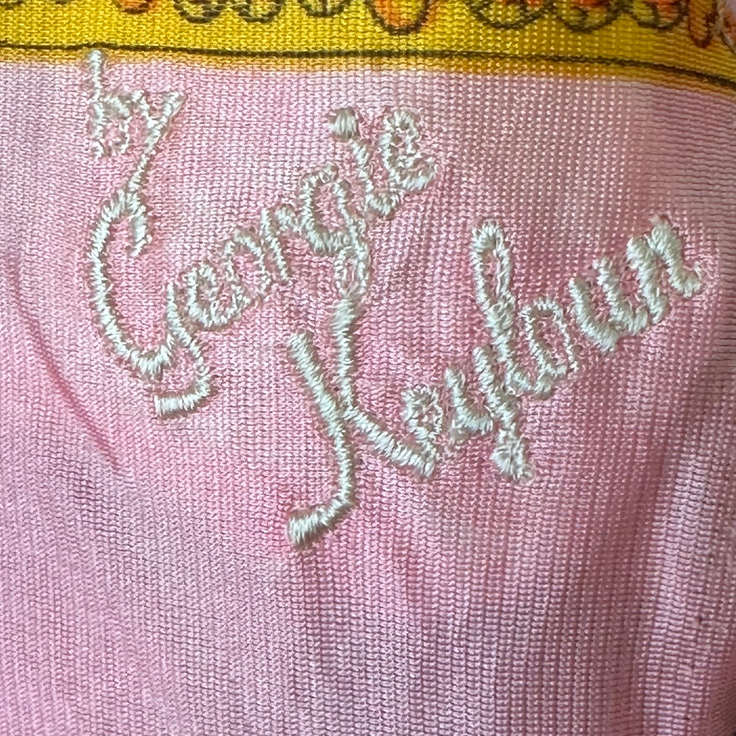 1970s Pink Psychedelic Caftan, Georgie Keyloun Size Medium-Large