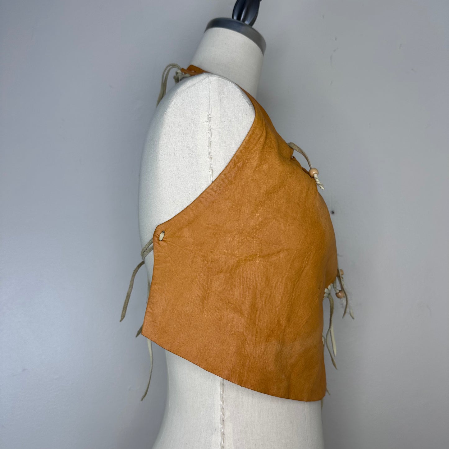 1970s Leather Halter Top, Size XS-Small