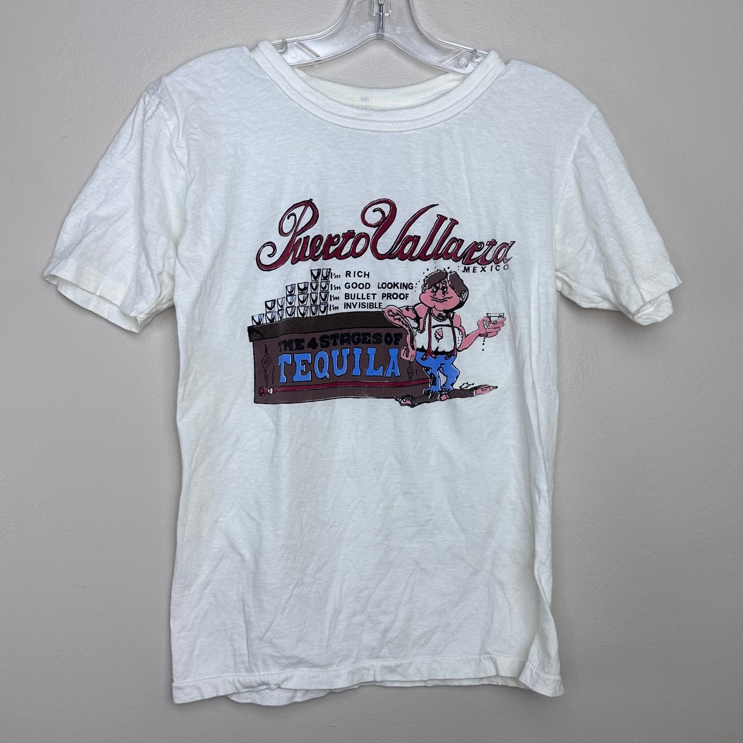 1970s/80s Puerto Vallarta 4 Stages of Tequila T-Shirt, Size Small