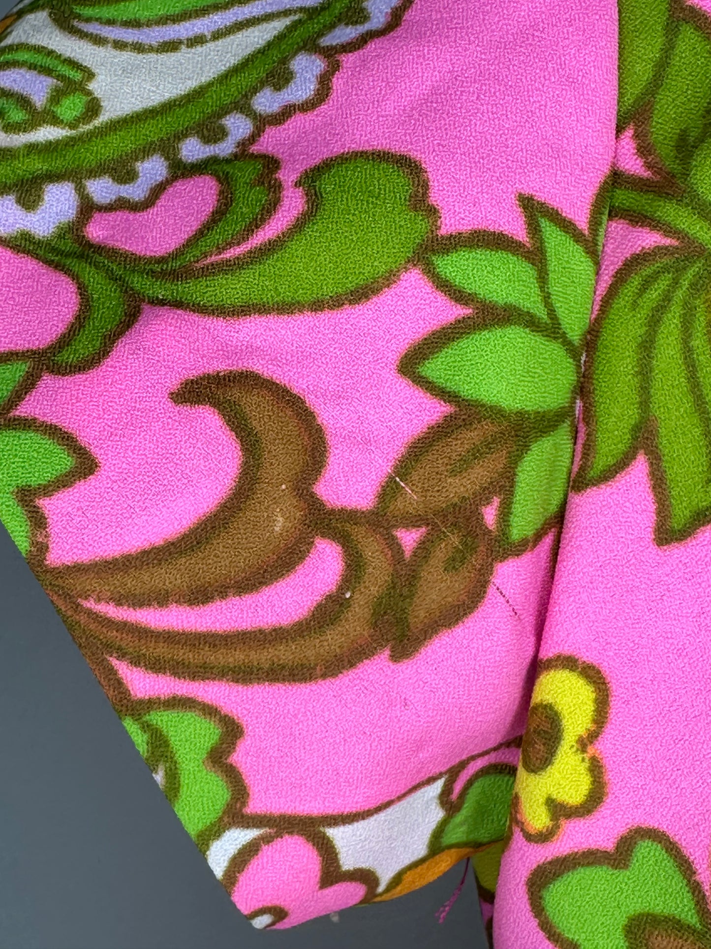 1960s Neon Pink Floral Hawaiian Maxi Dress, Skirts n Blouses Specialty Shop Honolulu