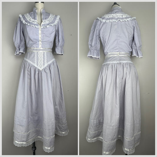 1980s Gunne Sax Pastel Lavender Blouse and Midi Skirt Set, Jessica’s Gunnies Size 11