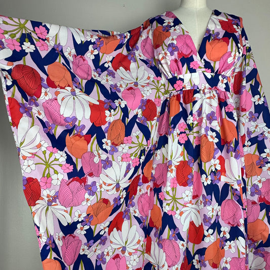 1960s The Lilly Pulitzer Floral Caftan Maxi Dress