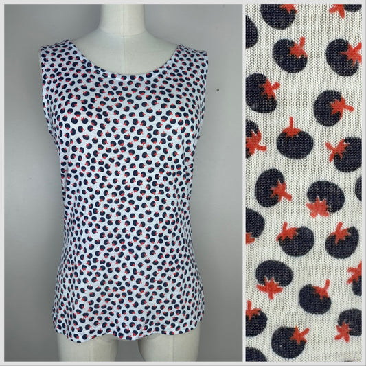 1970s Fruit Tank Top, Queen Casuals Size Small-Medium