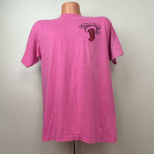 1980s/90s Chile Chill Out T Shirt, Size M/L, Pink Fade