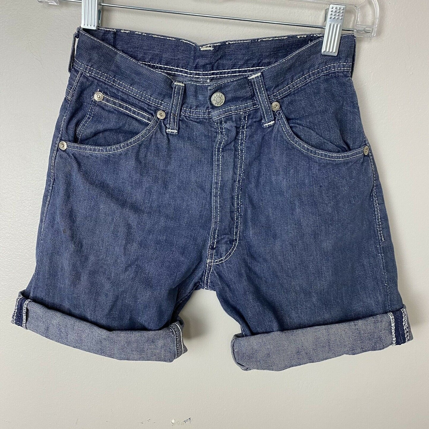 1950s Blue Jean Cut Off Shorts, Farah of Texas Gold Strikes, Size XS, 24” Waist