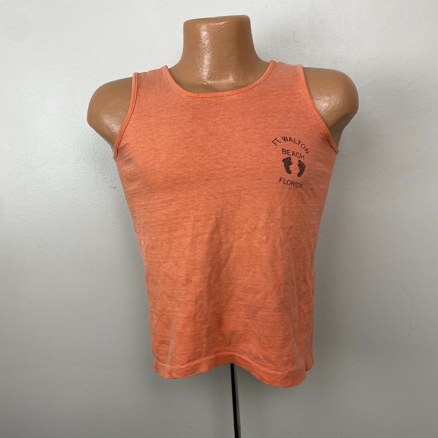 1960s Ft Walton Beach Tank Top, Sportswear Size S/M, Florida, Hang Ten, Sleeveless T-Shirt