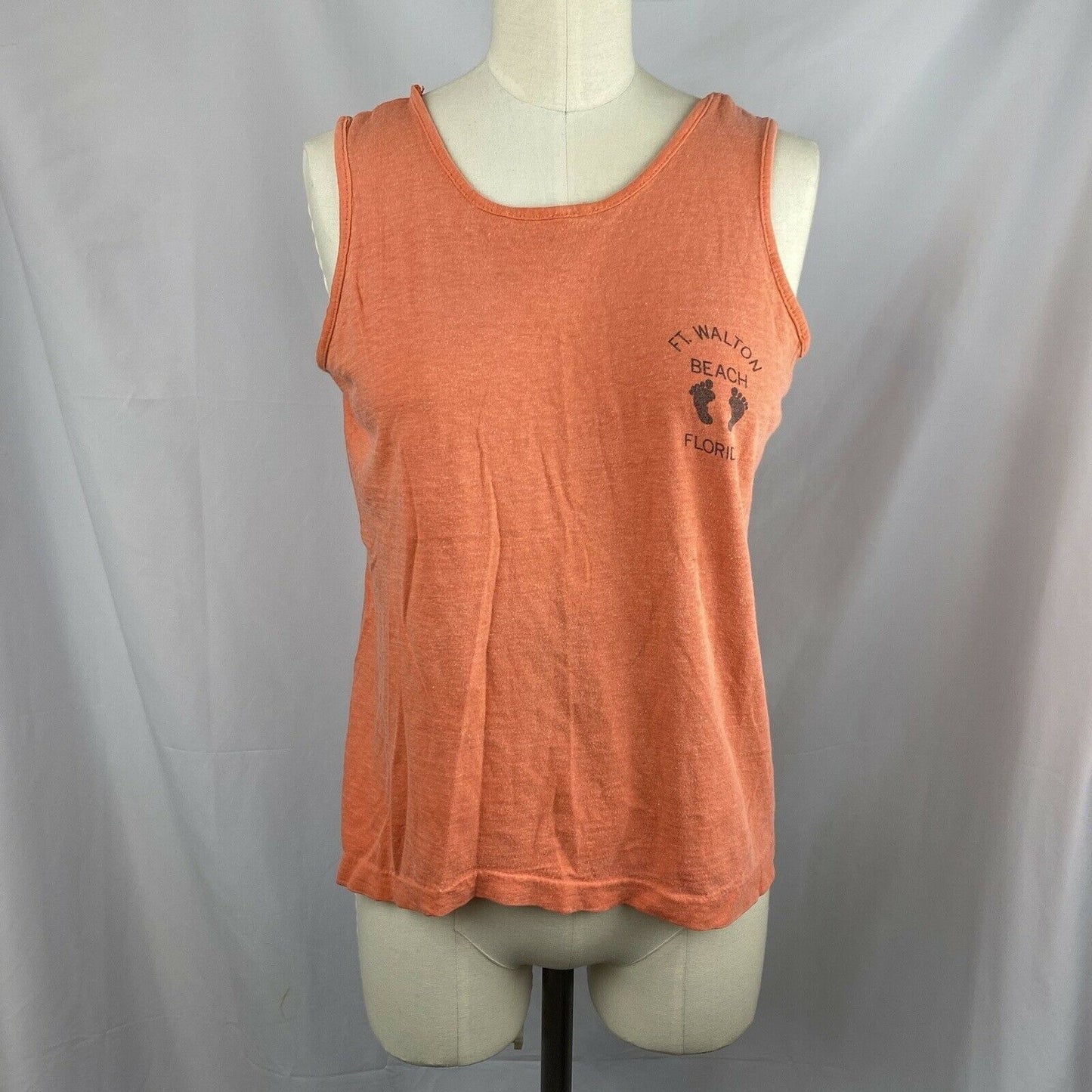 1960s Ft Walton Beach Tank Top, Sportswear Size S/M, Florida, Hang Ten, Sleeveless T-Shirt