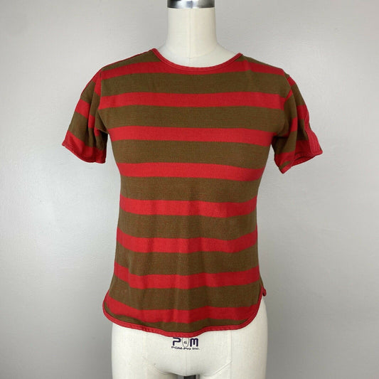 1960s Wide Stripe T-Shirt, Donmoor Size XS, Red and Army Green