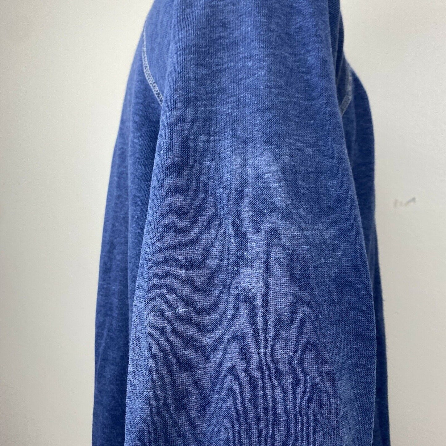 1970s Distressed Blue Sweatshirt, Sportswear Size M/L, Raglan Crewneck