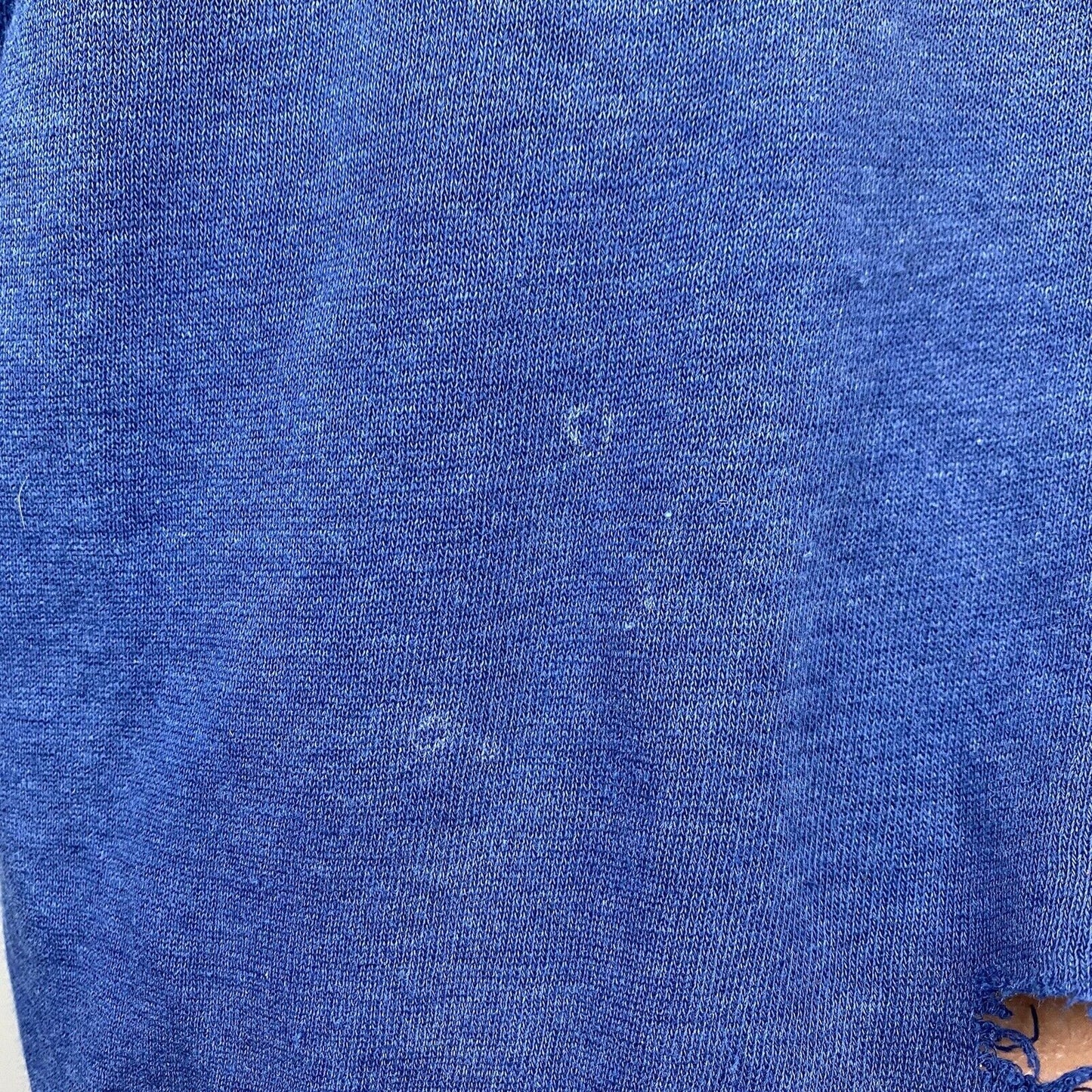 1970s Distressed Blue Sweatshirt, Sportswear Size M/L, Raglan Crewneck