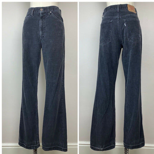 1980s Levi’s 517 Corduroy Pants, 31" x 33", Cords, Jeans, Faded Black, Charcoal