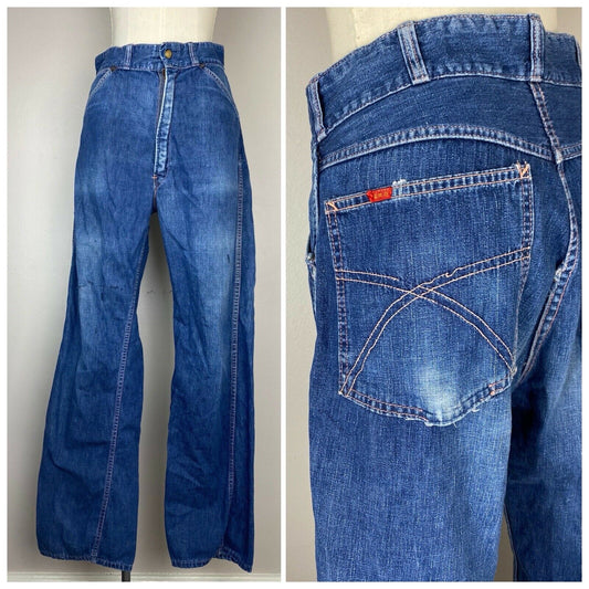 1950s Big Smith Jeans, 31x32.5, High Waisted Straight Leg