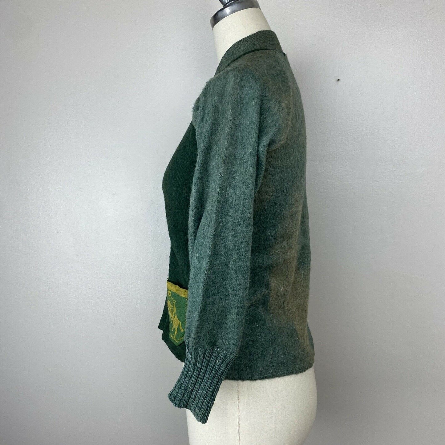 1940s Child's Cowboy Cardigan Sweater, Sportswear, Adult Size XS/S, Deadstock with tags, Harris Davis Co