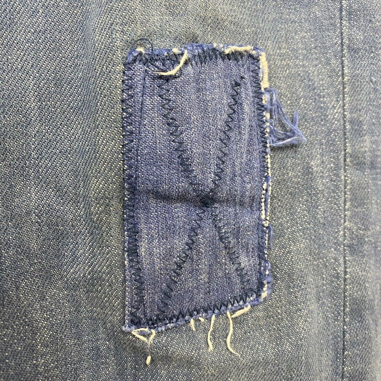 1950s Foremost Selvage Denim Blue Jeans, 26x27.5, JC Penney, Old Mend