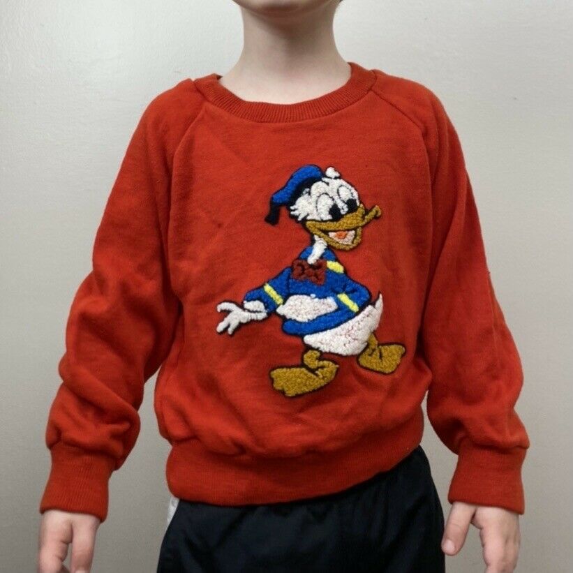 1970s Donald Duck Sweatshirt, Kids Size 4t, Walt Disney