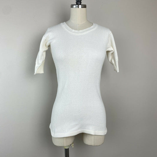 1950s Short Sleeve Thermal Shirt, Sears Roebuck & Co, Size XS/S, Long Johns