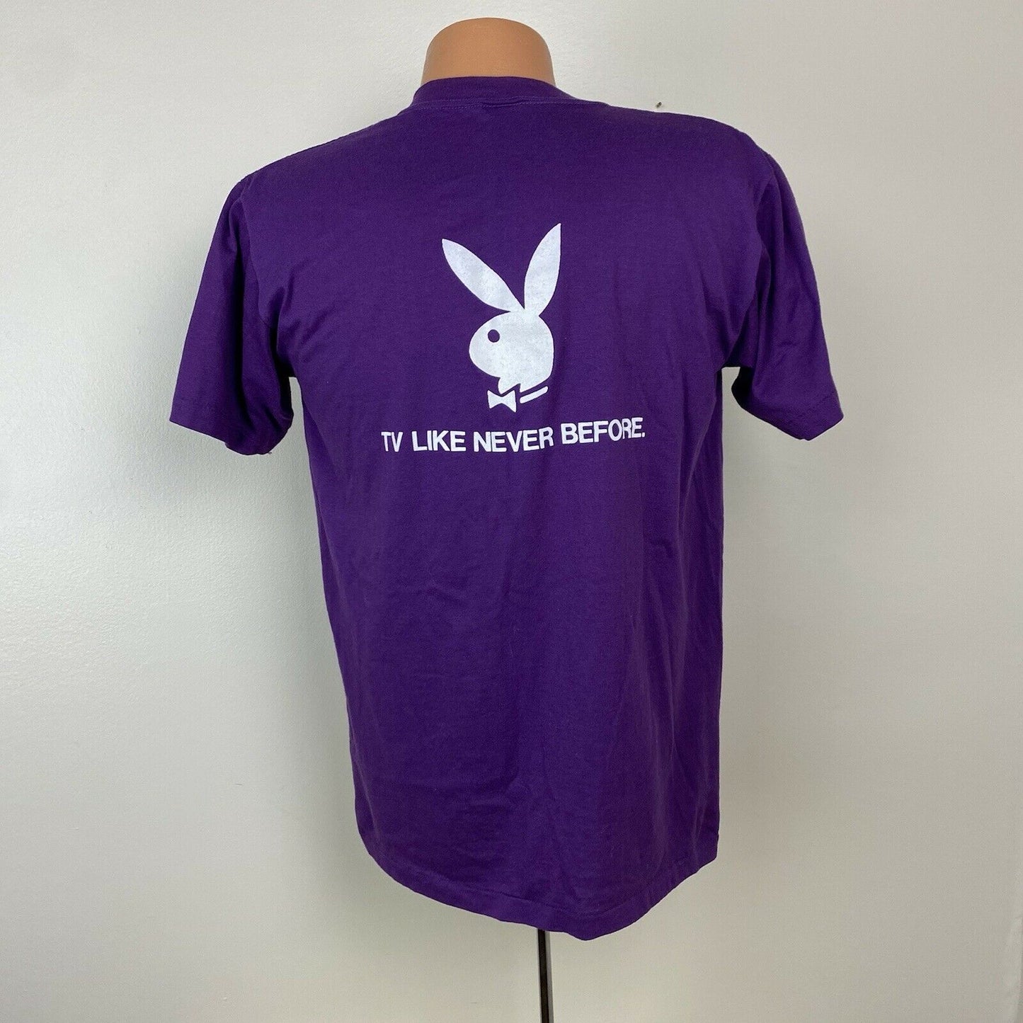 1980s The Playboy Channel T-Shirt, Sportswear Size M/L, 80s Playboy Magazine, Playboy Bunny, Adult TV