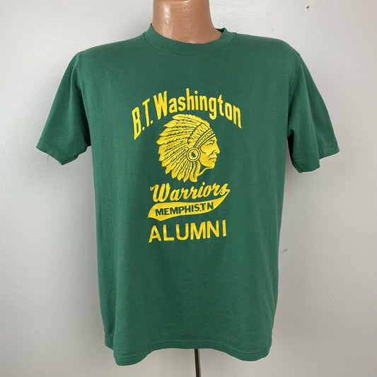1980s Booker T Washington High School T-Shirt, Jerzees Size Large, Memphis TN, Warriors Alumni, Chief