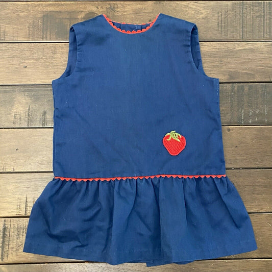 1960s Strawberry Dress, Girls Size 2/3, Holiday Sportswear of Miami