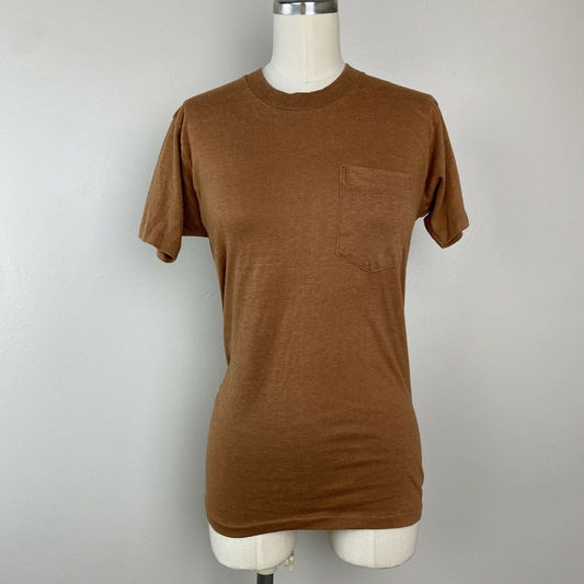 1970s Brown Pocket T-Shirt, Size XS/S