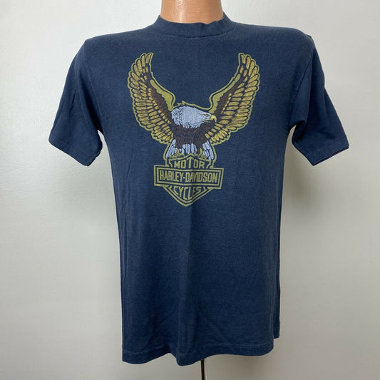 1970s Harley Davidson Motorcycles T-Shirt, Size Small, Memphis Dealer, Eagle, Biker
