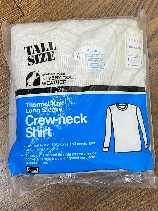 1970s/80s Sears Thermal Shirt, Size Tall Medium, Very Cold Weather, New Old Stock