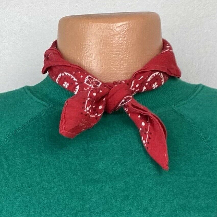 1960s Red Bandana, RN 23733, Selvedge Edge, 17" x 18.5", Fast Color, Cotton