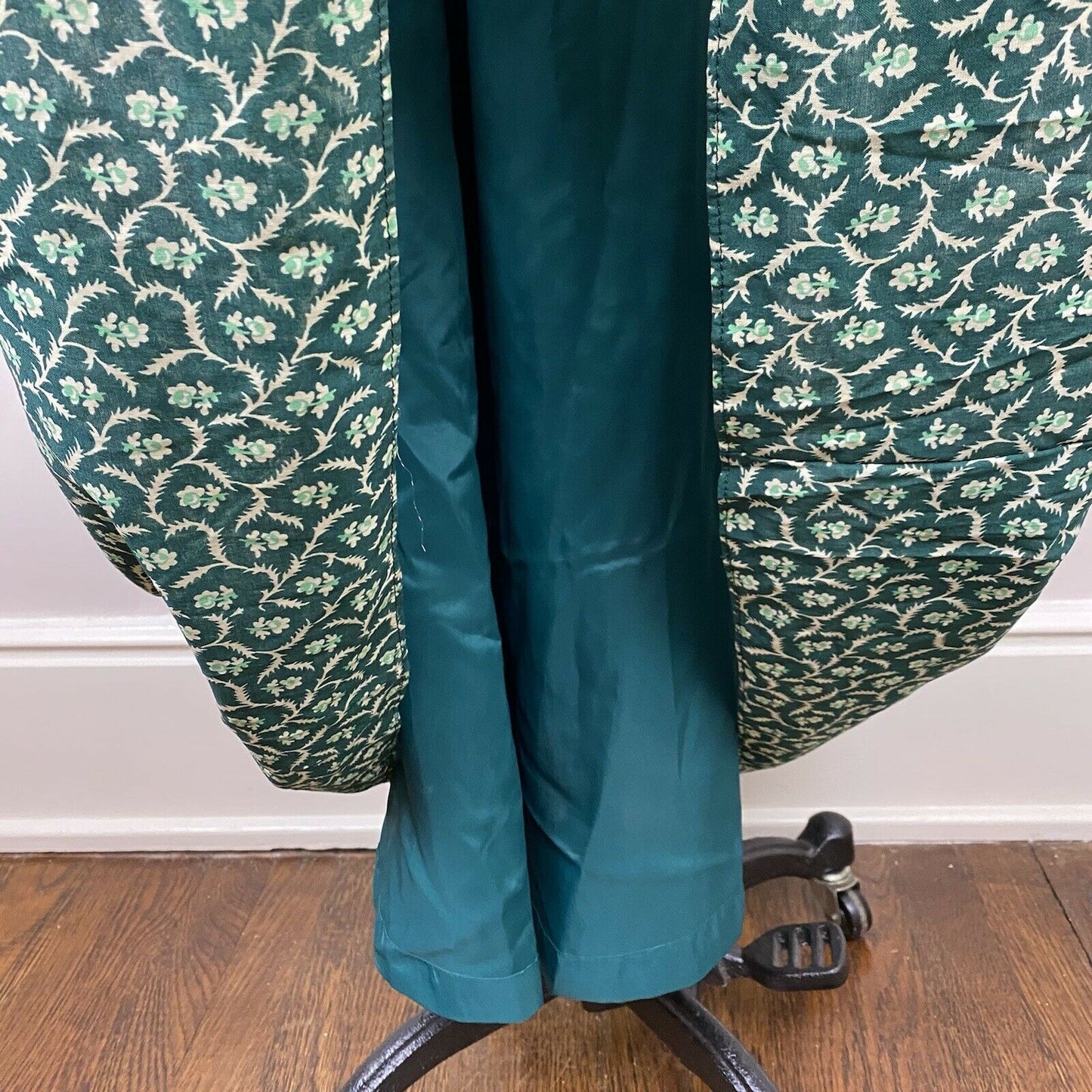 1970s Green Floral Prairie Tiered Maxi Skirt, St Michael, Size XS/S, 25” Waist