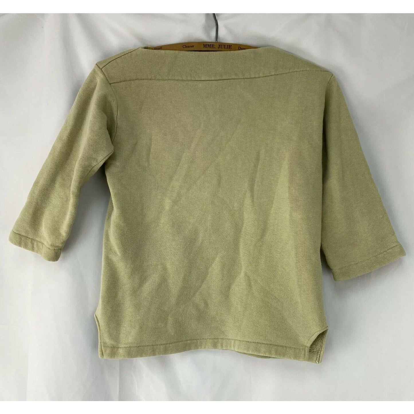 1960s Healthknit Boat Neck Sweatshirt, Sage Green with Fades, 3/4 Sleeves