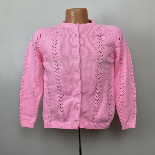 1960s Bubblegum Pink Cardigan Sweater, Boutique East, Size Small