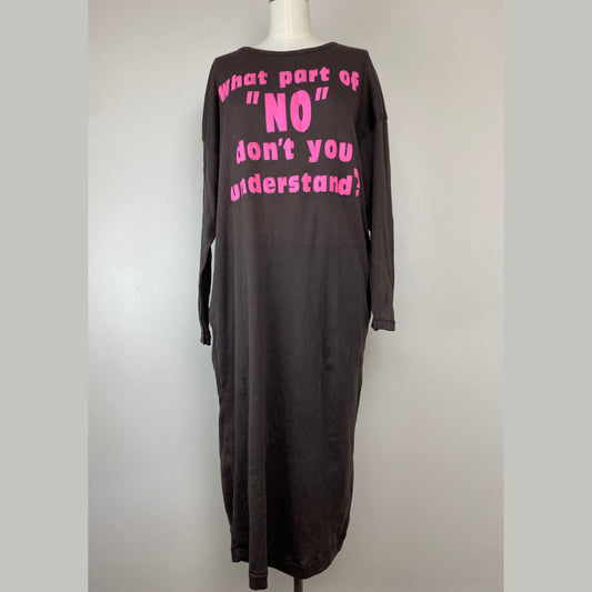 1980s/90s Night Shirt/T-Shirt Dress, G-Tees Size Large, “What part of NO Don’t You Understand”
