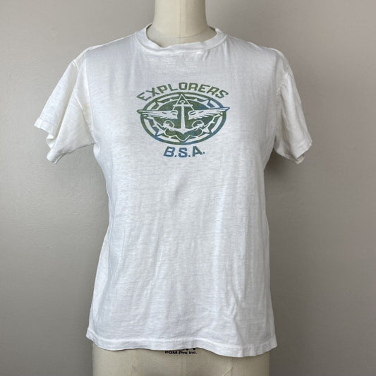 1950s BSA Explorers T-Shirt, Size Small, Boy Scouts Of America Sea Scout