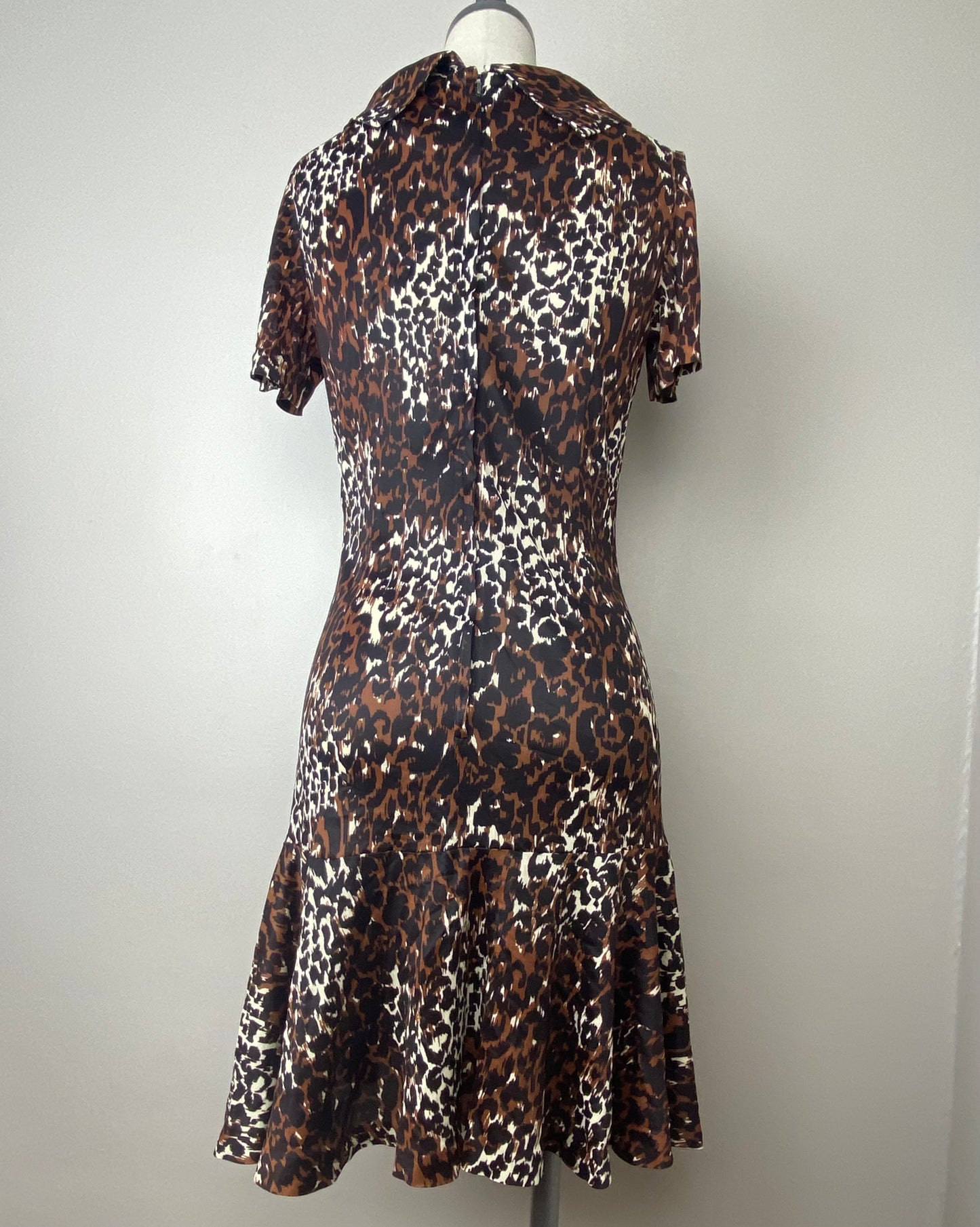 1960s Animal Print Drop Waist Mini Dress, Size Small