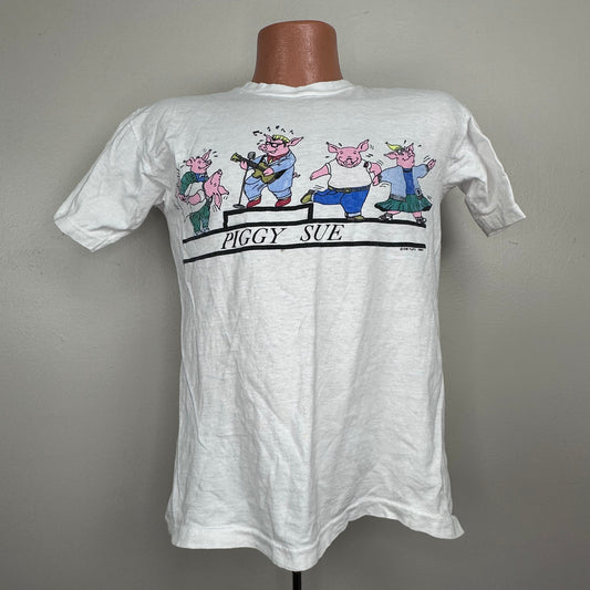 1980s Piggy Sue T-Shirt, Buddy Holly Peggy Sue Parody, Size Small