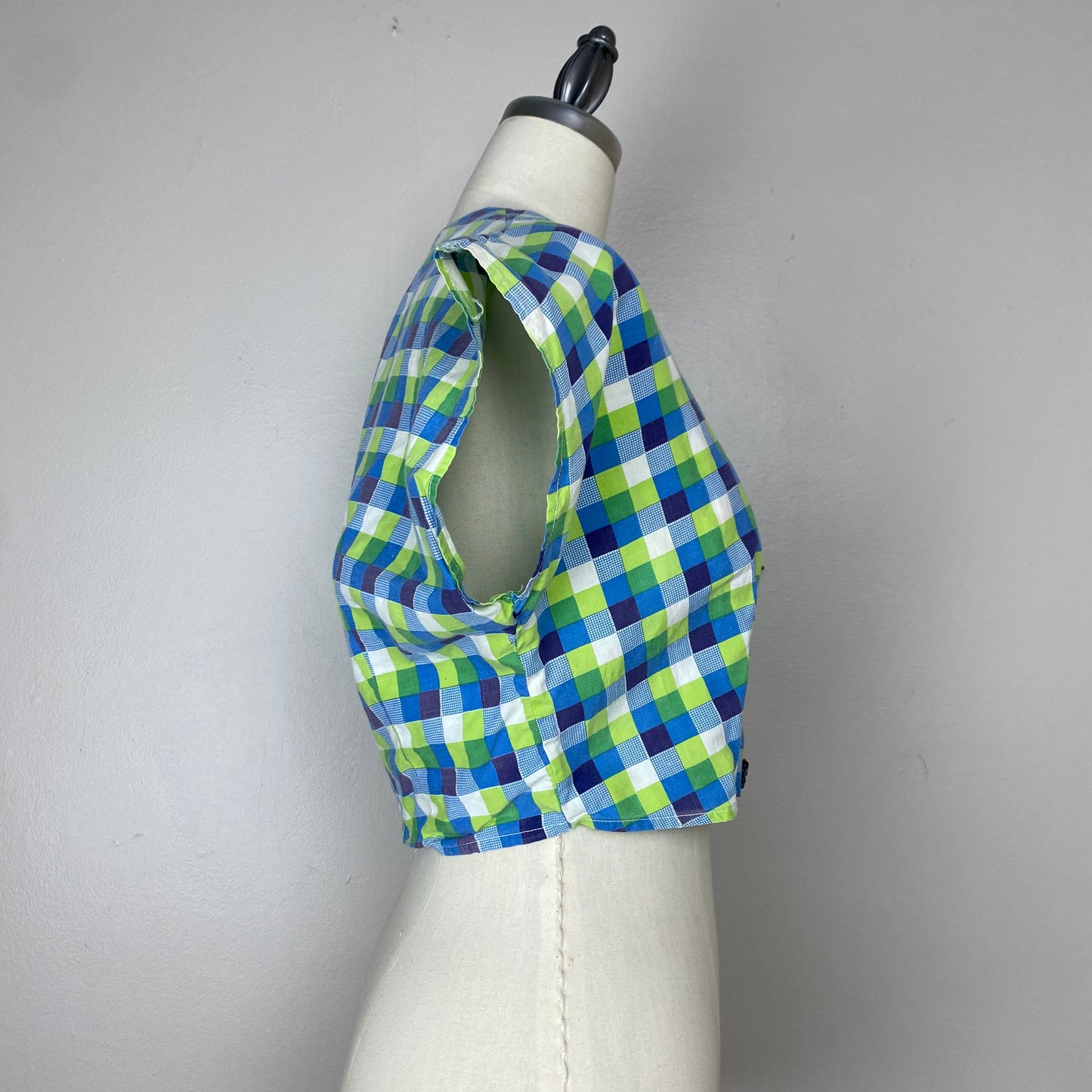 1940s/50s Plaid Crop Top, Size Small, Handmade