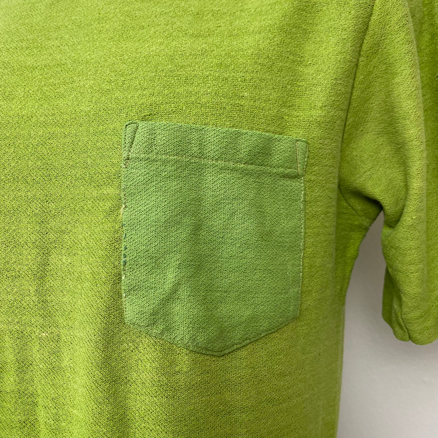 1960s Distressed Green Pocket T-Shirt, Size Medium