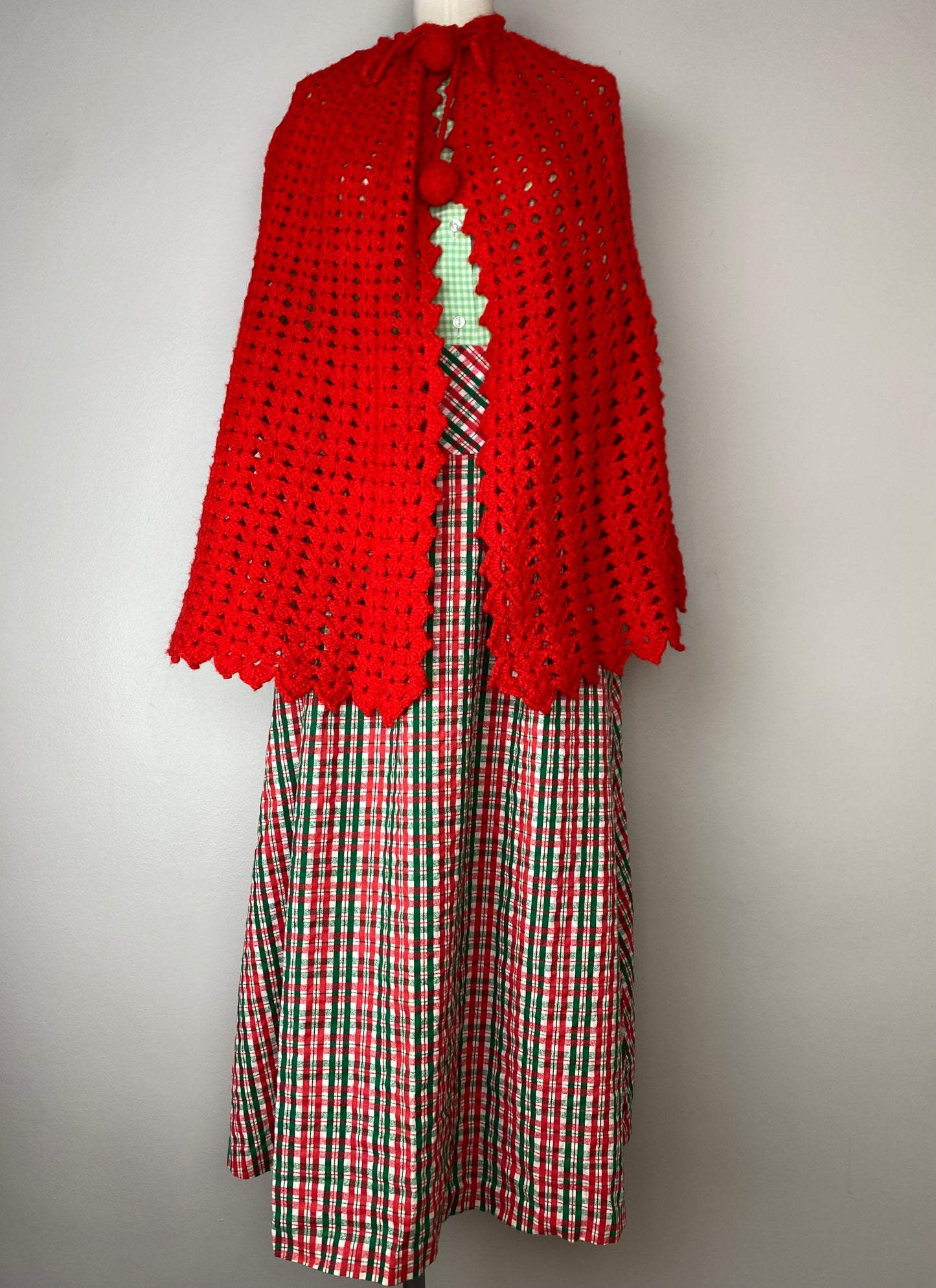 1940s/50s Christmas Plaid Midi Skirt, Size Small