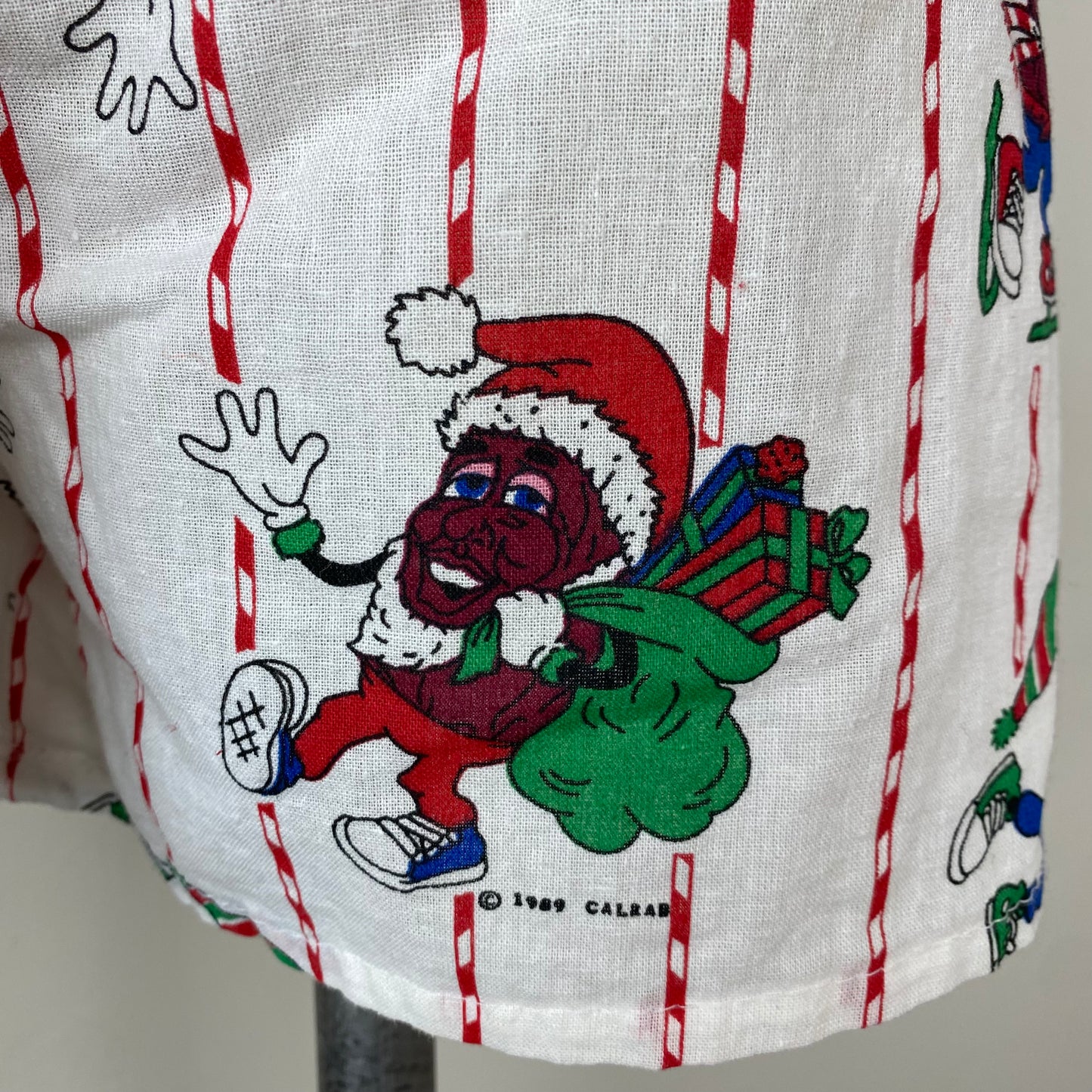 1980s California Raisins Christmas Boxer Shorts, Size Small, Jingle Bells