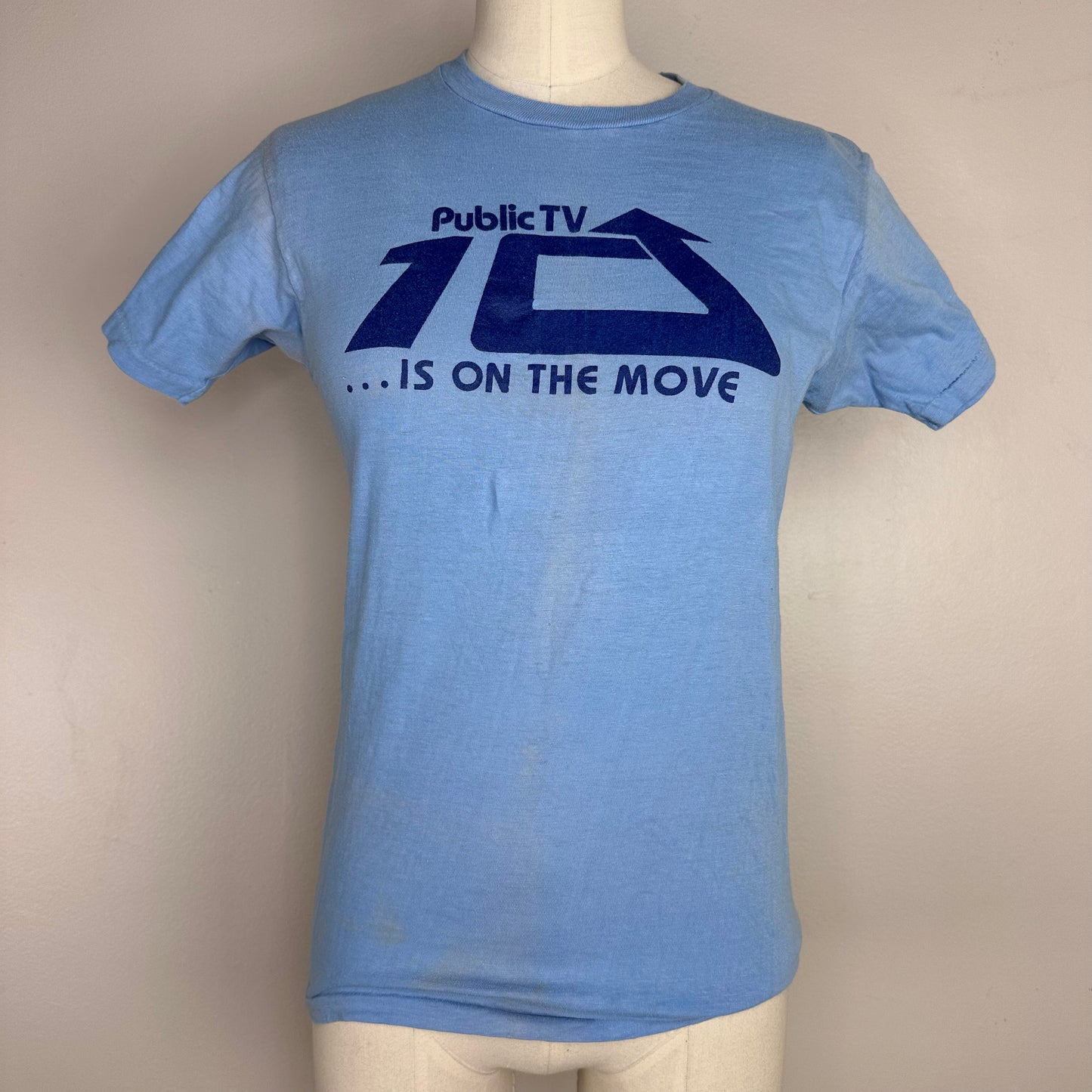 1970s Public TV is on the Move T-Shirt, Size XS