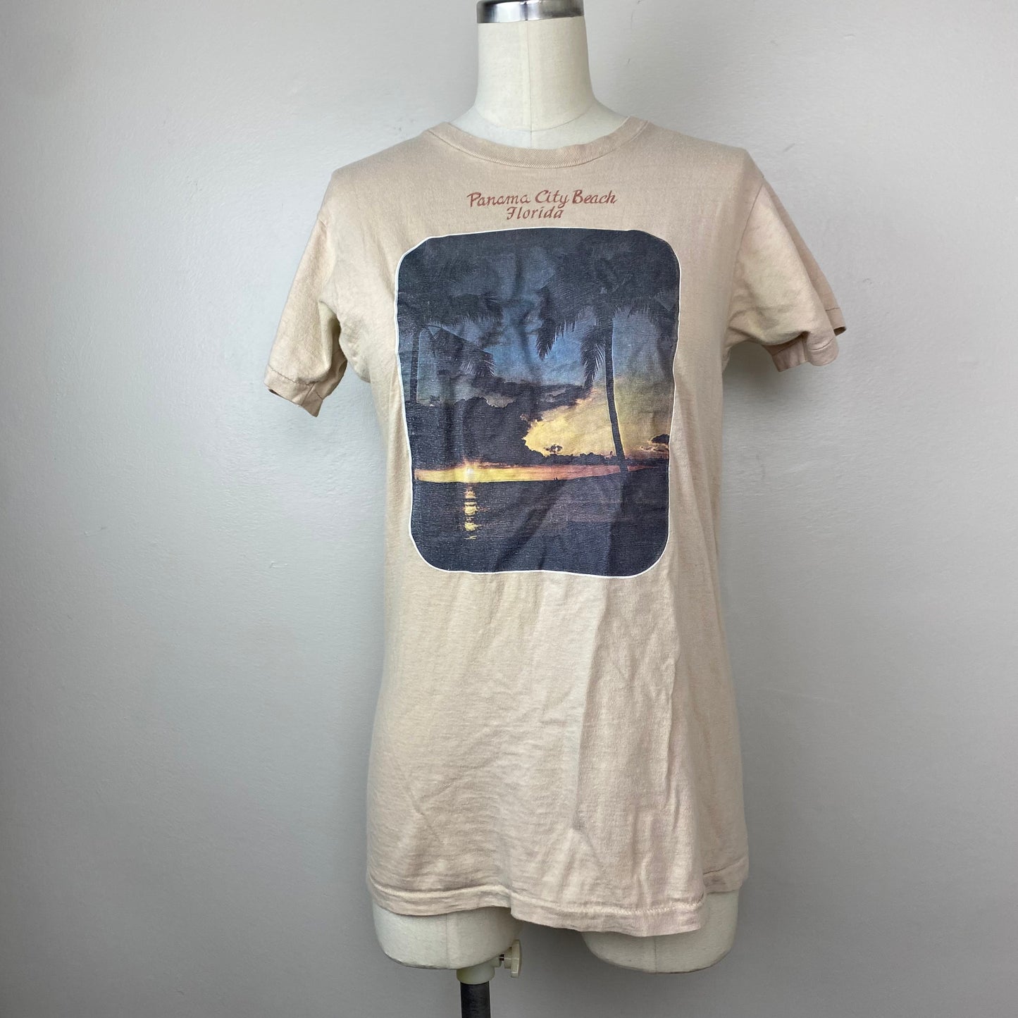 1970s Panama City Beach T-Shirt, Size Small, Florida Sunset