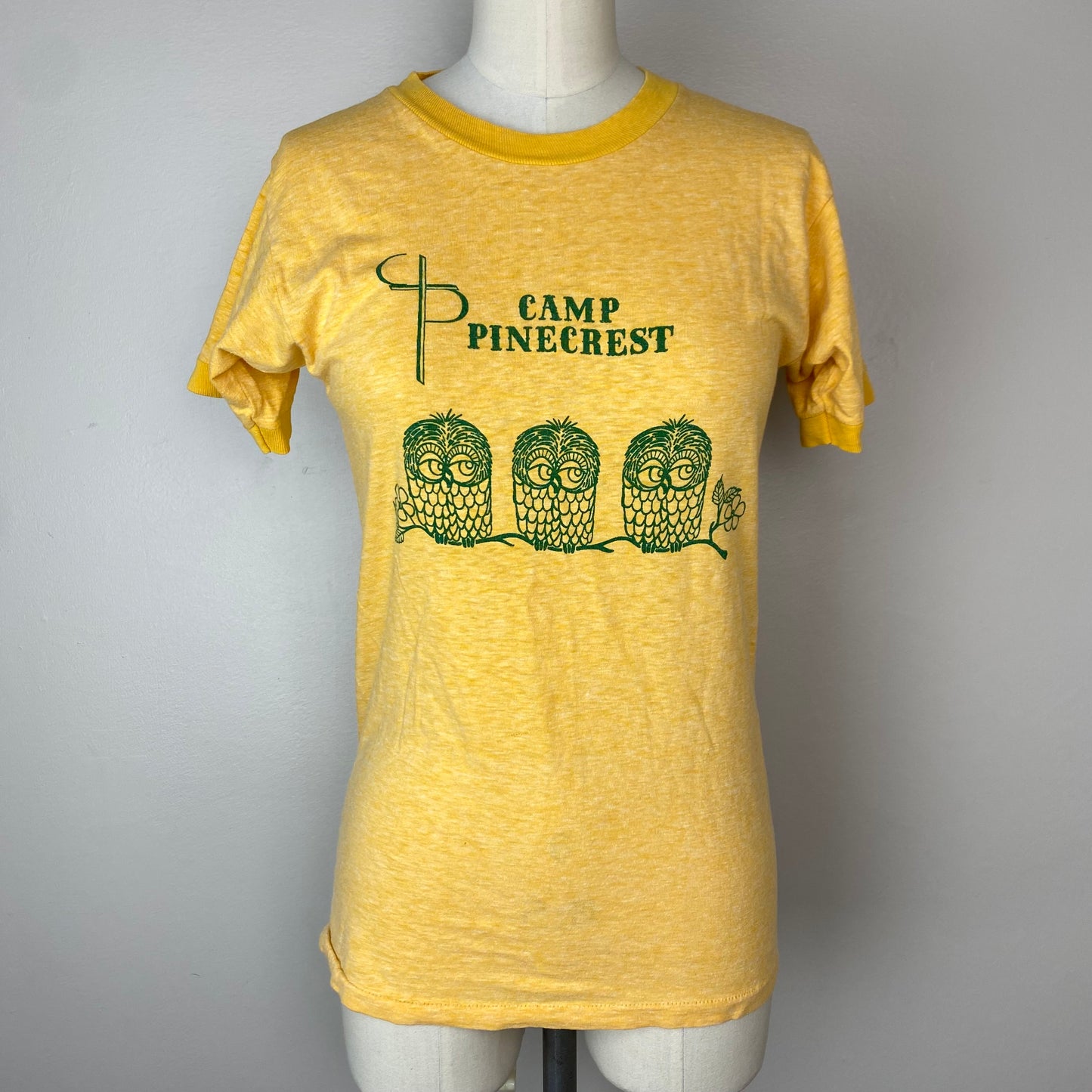 1970s Camp Pinecrest Ringer T-Shirt, Artex, Size XS/S