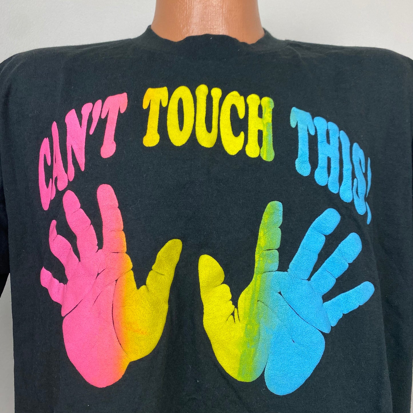 1990s Can’t Touch This T-Shirt, Size XL, MC Hammer, Neon Colors