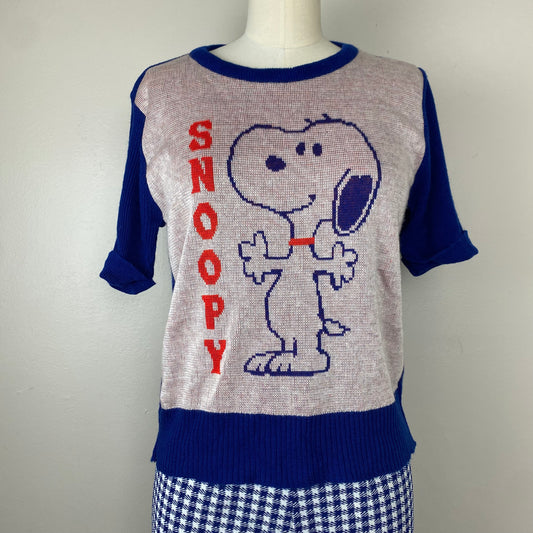 1970s Snoopy Sweater, Good Sports May Knit, Size S/M
